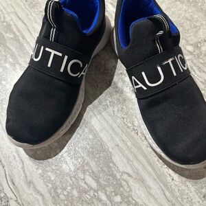Nautica Kids Black Sneakers with Blue Accents